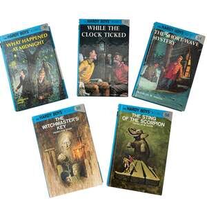 Lot of 5 Hardy Boys Mystery Books Hardcover Grosset Dunlap Vols 10 11 24 55 & 58